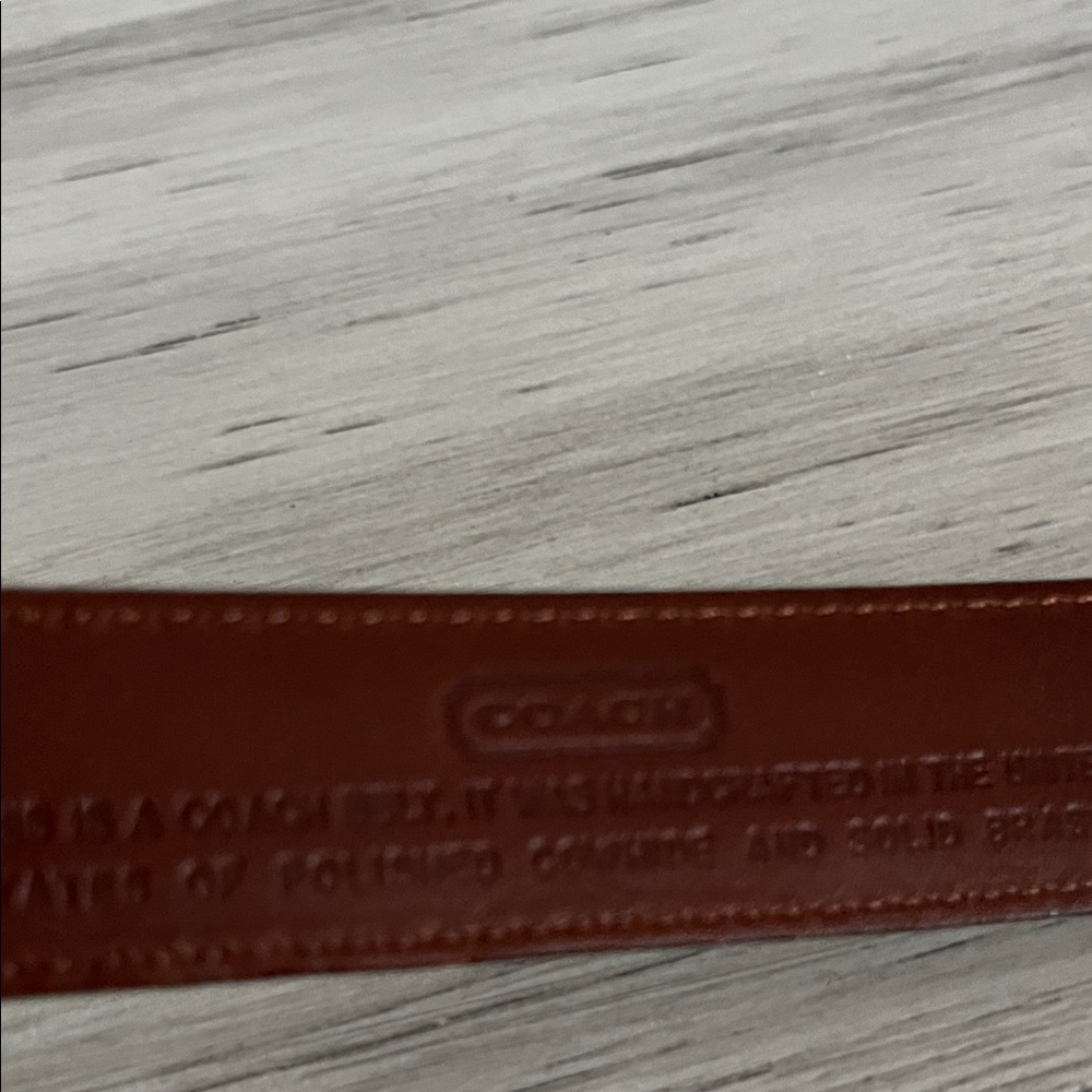 Coach Brown Leather Belt with Gold Buckle - Picture 4 of 11